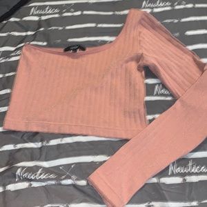 shimmery pink crop top